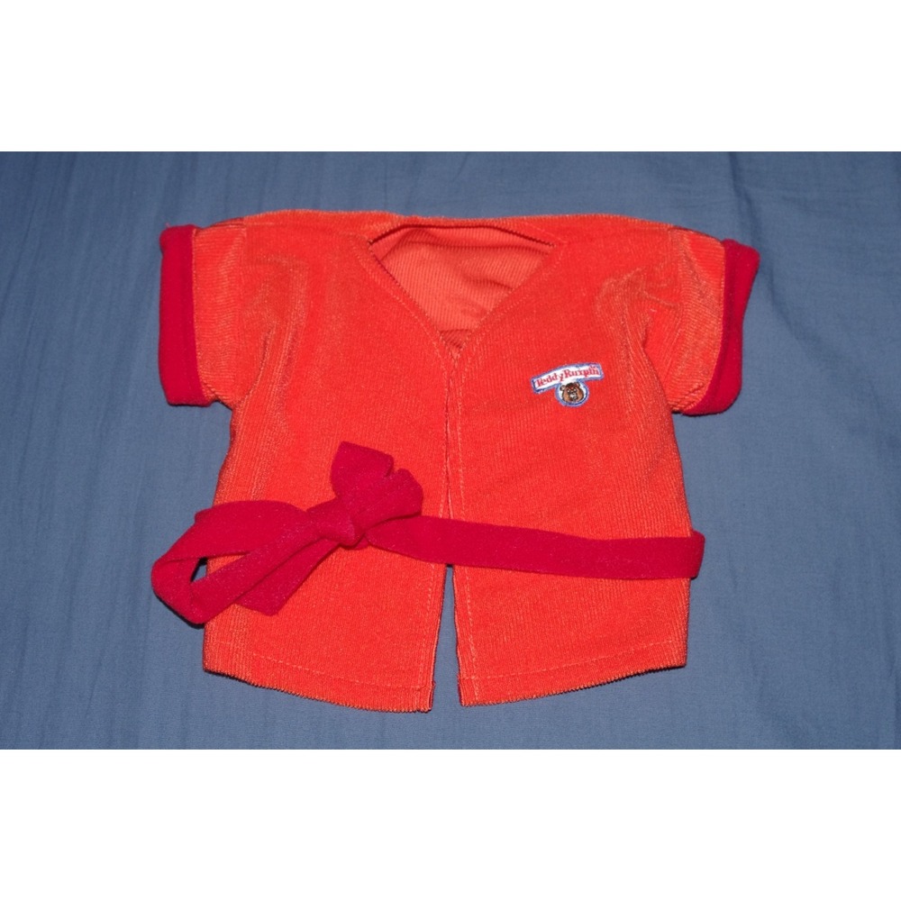 Vintage 1986 TEDDY RUXPIN Clothing Sleeping Outfit Orange Robe‎ Coat